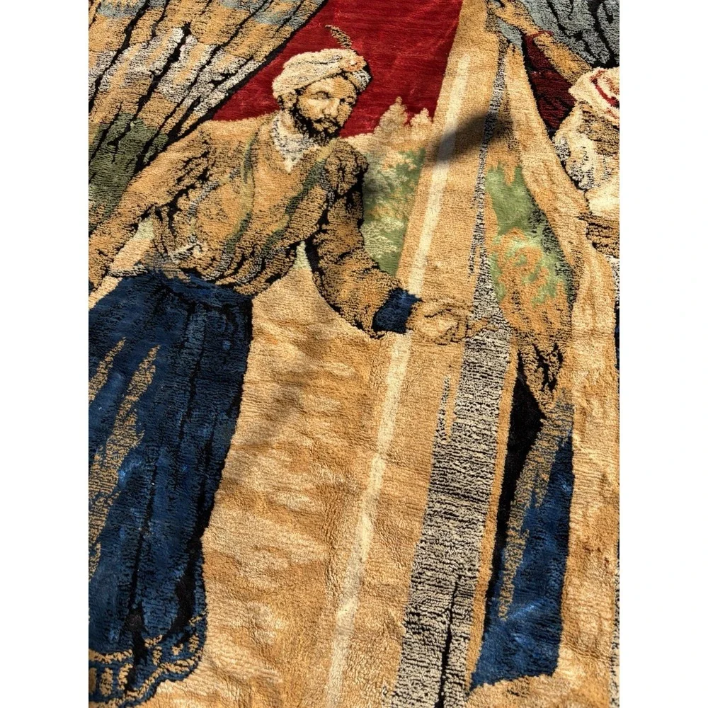 Vintage Persian Oriental Victorian 4x6 Woven  Tapestry Wall Hanging‎ Boho